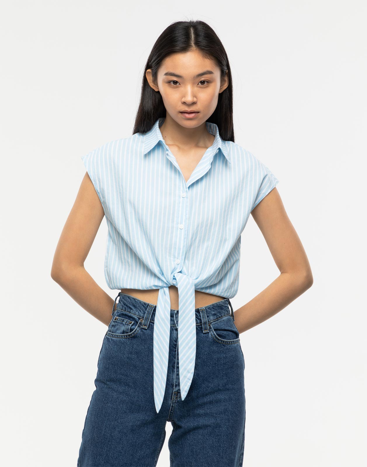 Рубашка женская Gloria Jeans GWT002651 синяя M
