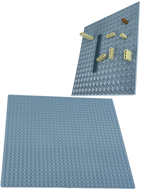 фото Пластина для конструктора baseplate , двухсторонняя, 25,5x25,5 см (светло-серая) город игр