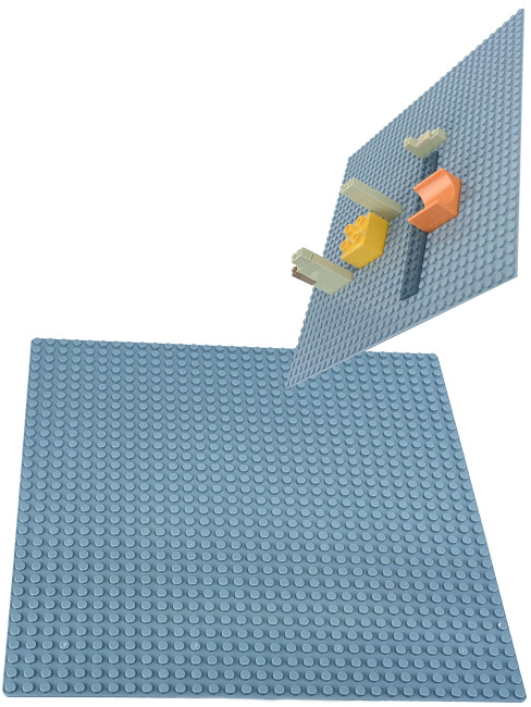 фото Пластина для конструктора baseplate , 25,5x25,5 см (светло-серая) город игр