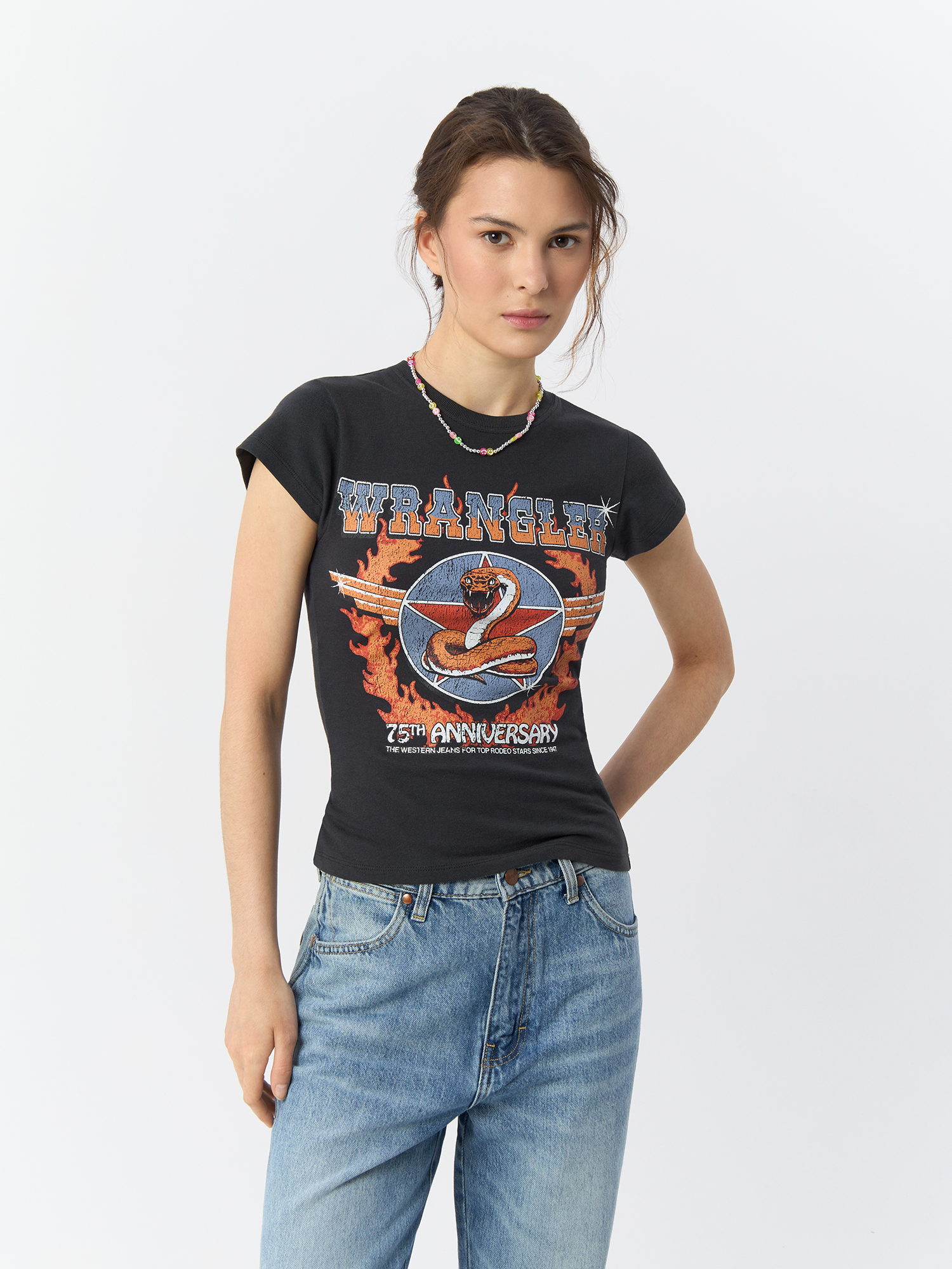 

Футболка женская Wrangler 112323701 черная XL, Черный, 112323701