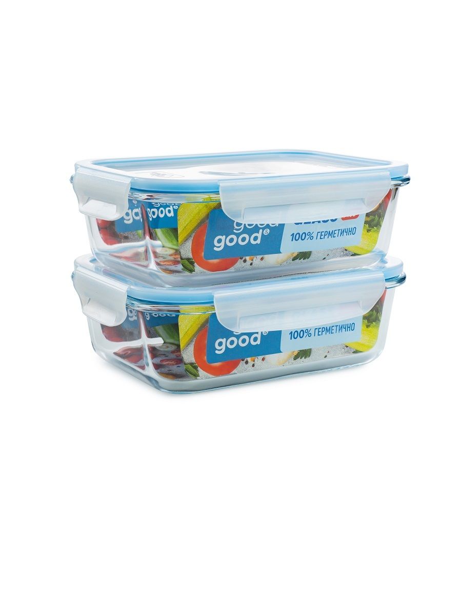 Набор стеклянных герметичных контейнеров Good&Good 1040 мл, 2 шт