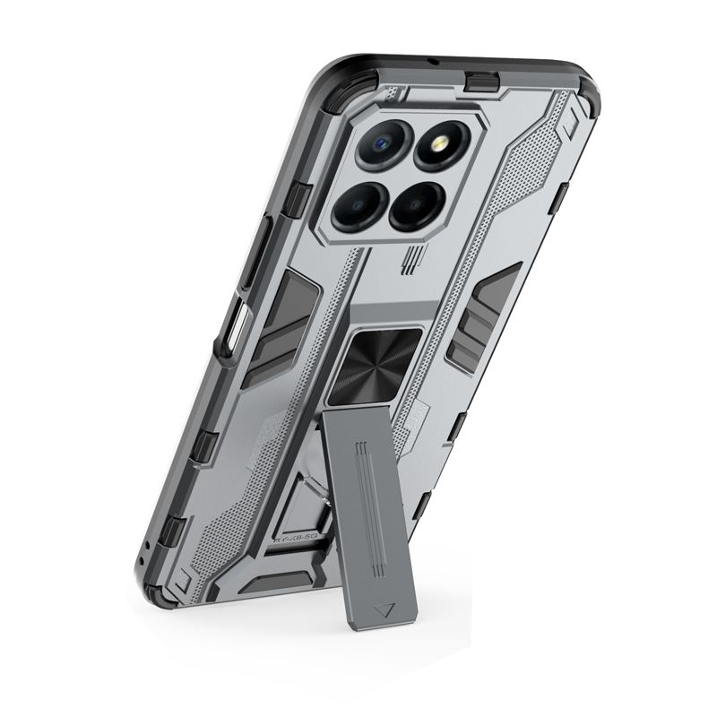 

Противоударный чехол с подставкой Transformer для Honor X8 (серый)