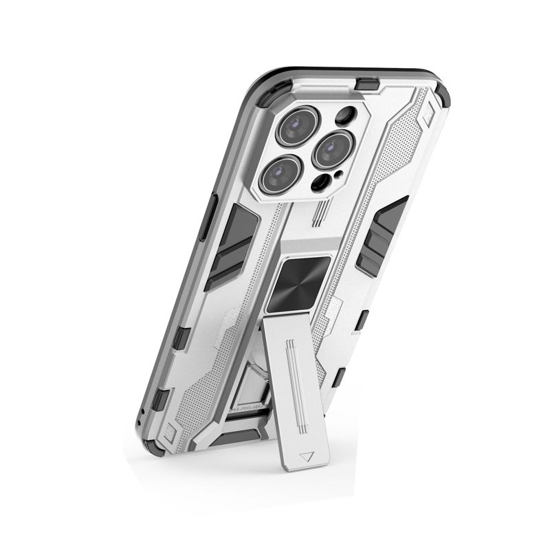 

Противоударный чехол с подставкой Transformer для iPhone 14 Pro (серебряный), Серебристый