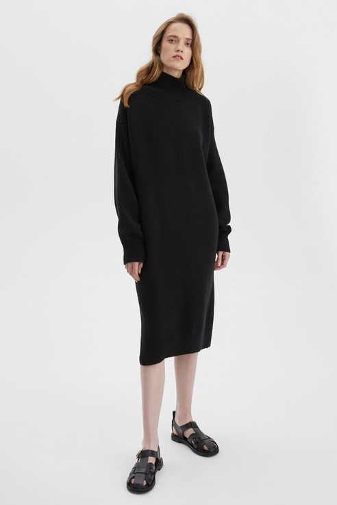 фото Платье-свитер женское aim clothing d-778-phr-02 черное 40-46 ru