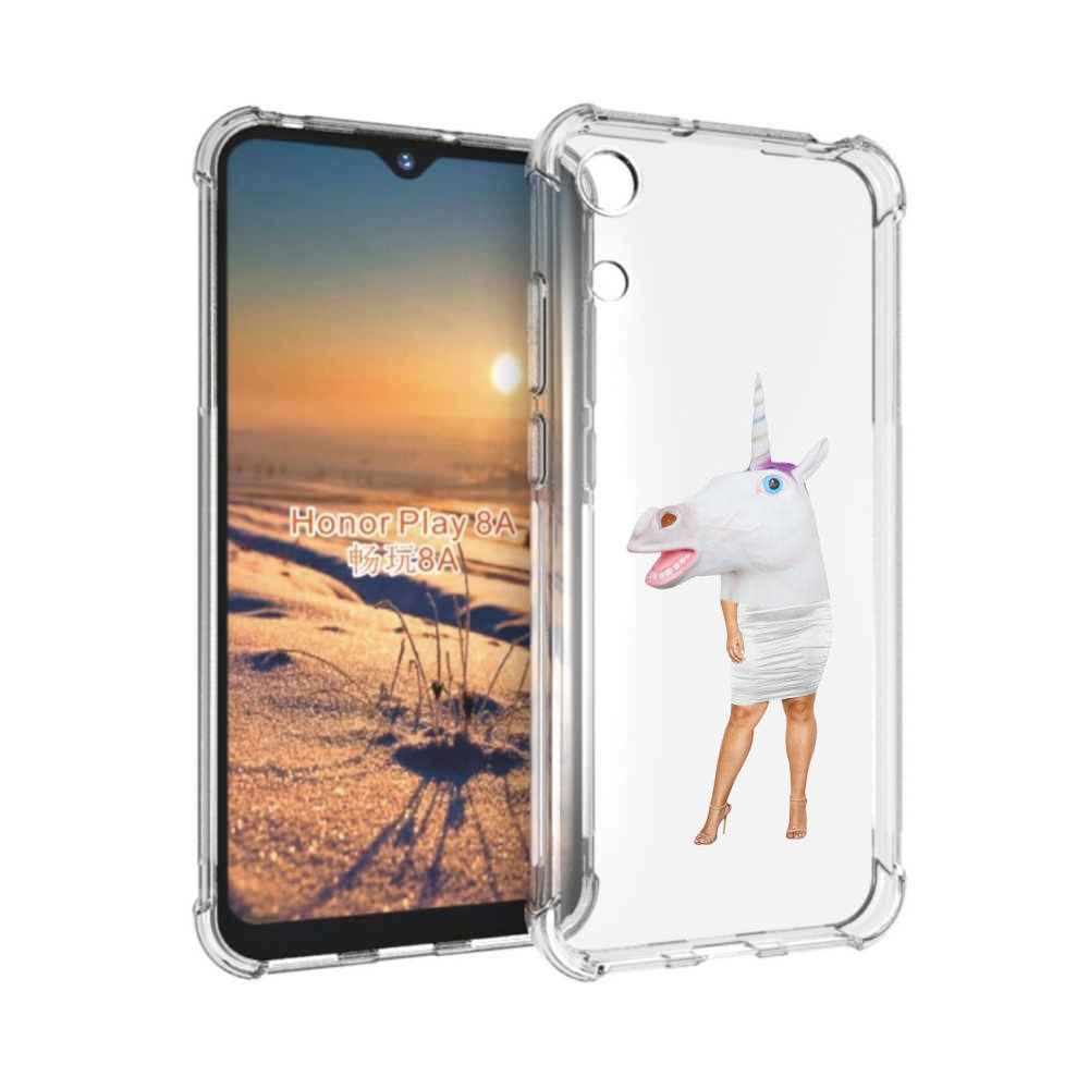 

Чехол бампер MyPads голова-единорога для Honor 8A, Прозрачный, Tocco