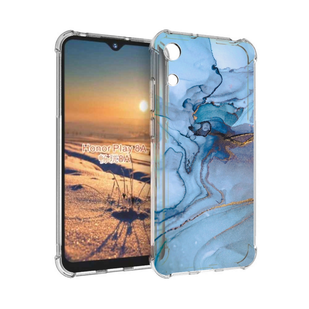 

Чехол бампер MyPads голубой мрамор для Honor 8A, Прозрачный, Tocco