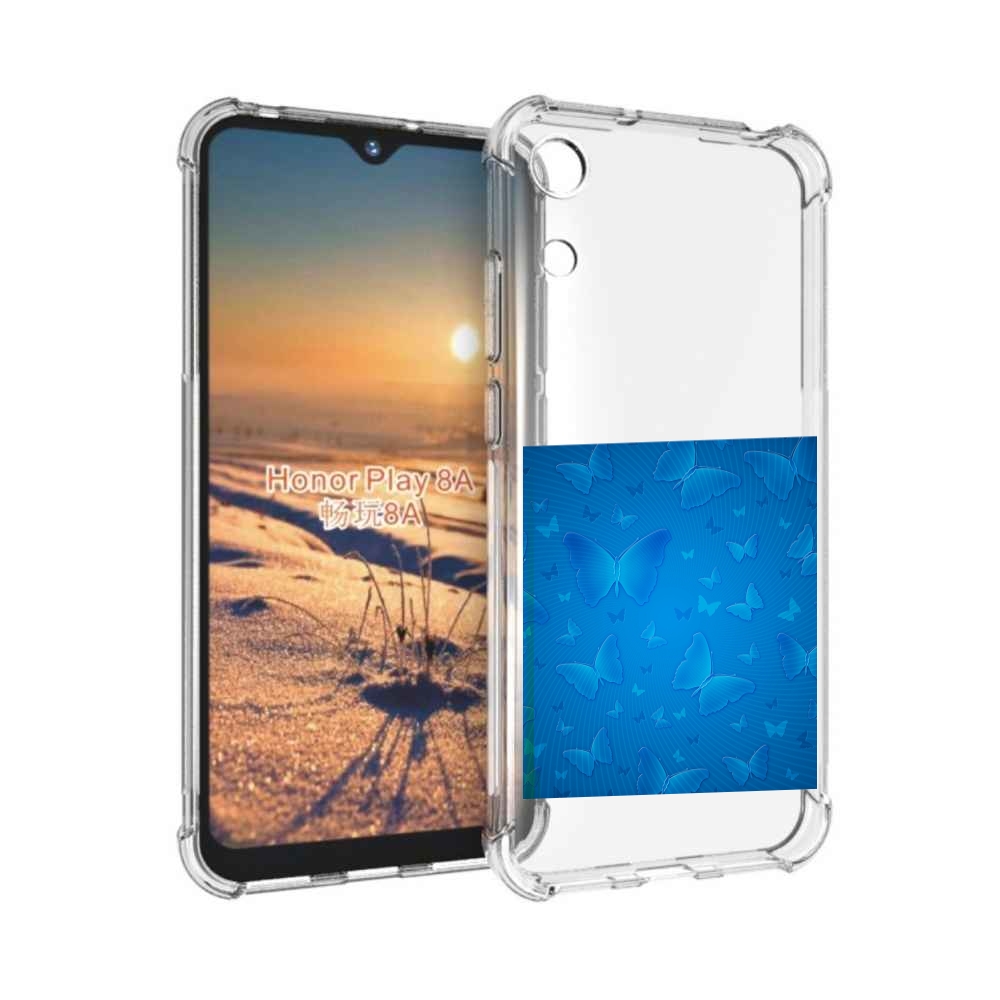 

Чехол бампер MyPads голубые-бабочки для Honor 8A, Прозрачный, Tocco
