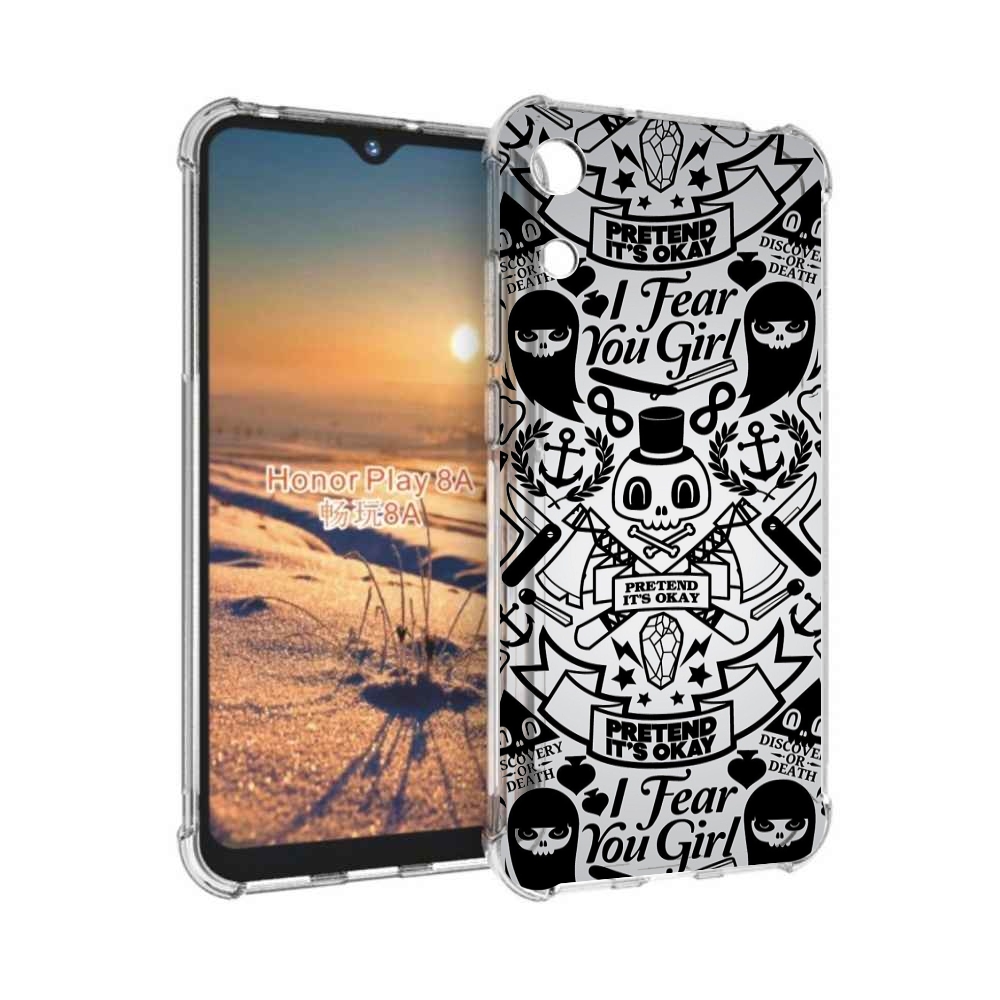 

Чехол бампер MyPads готический-принт для Honor 8A, Прозрачный, Tocco