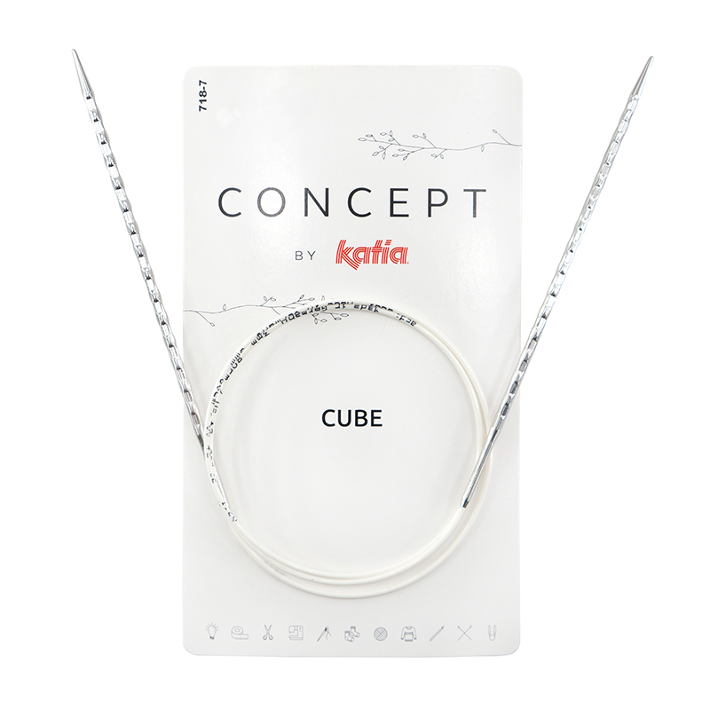 

Спицы металлические круговые супергладкие c квадратным кончиком CONCEPT BY KATIA Cube 8 мм, Серебристый, Спицы для вязания (без характеристик)