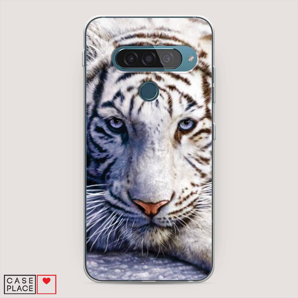 

Чехол на LG G8s ThinQ "Бенгальский тигр", Коричневый;белый, 84050-1