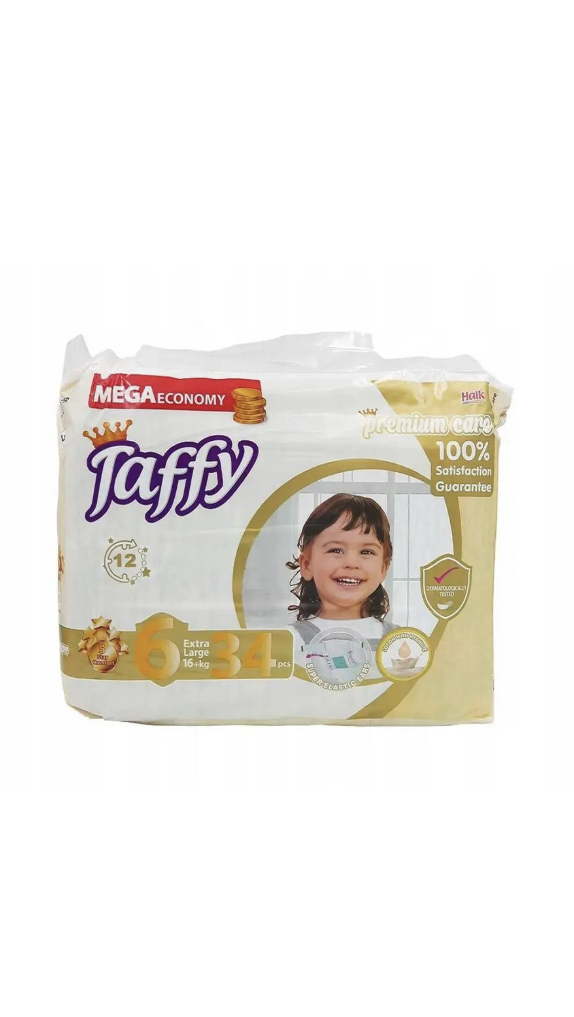 Детские подгузники Taffy PREMIUM CARE №6 16+кг 34 шт