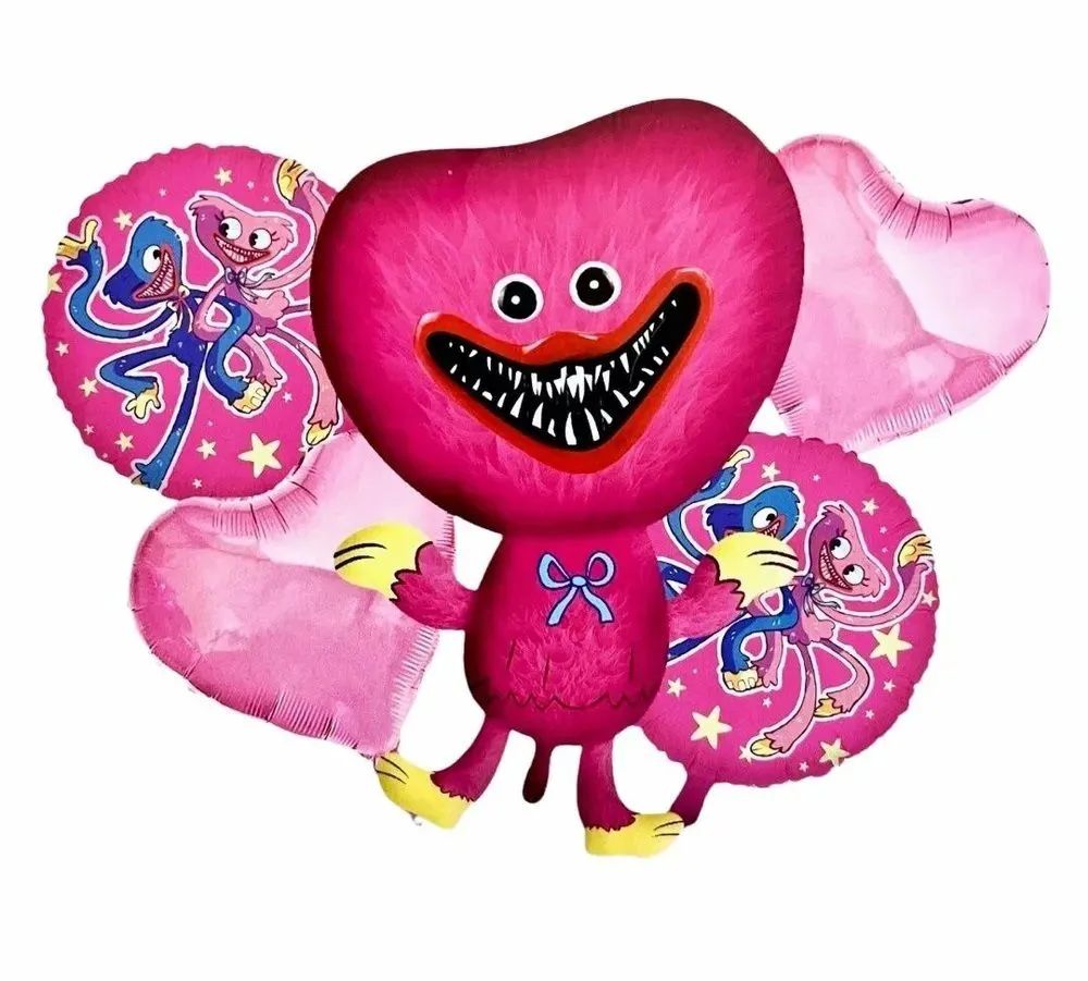 Набор воздушных шаров фольгированных для детского праздника Хагги Вагги, розовый