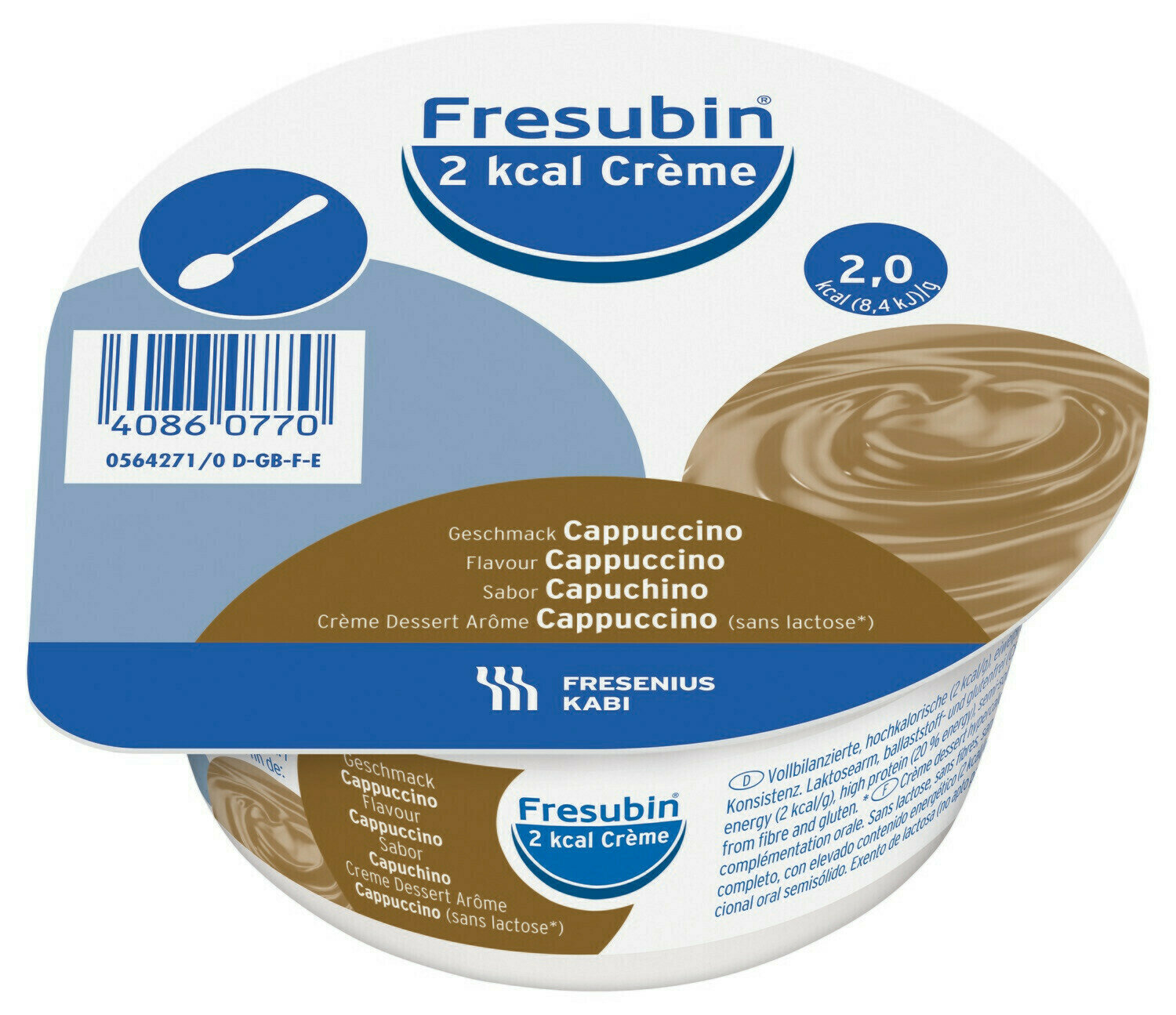 Купить Fresubin, Фрезубин крем 2 ккал 125 гр 1 стаканчик вкус капучино, Fresenius Kabi