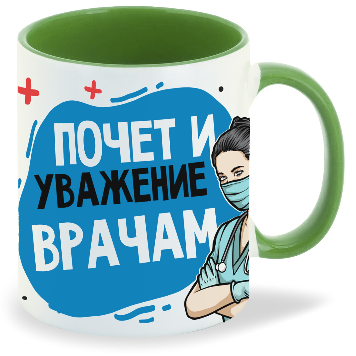 

Кружка CoolPodarok Прикол Короновирус Почем и уважение врачам
