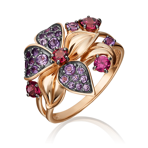 

Кольцо из золота с аметистом/гранатом р.20 PLATINA jewelry 01-5391-00-257-1110-57, 01-5391-00-257-1110-57