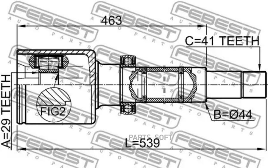 

Шрус внутр правый ford transit tt9 2006-2013 2111-tt9drh
