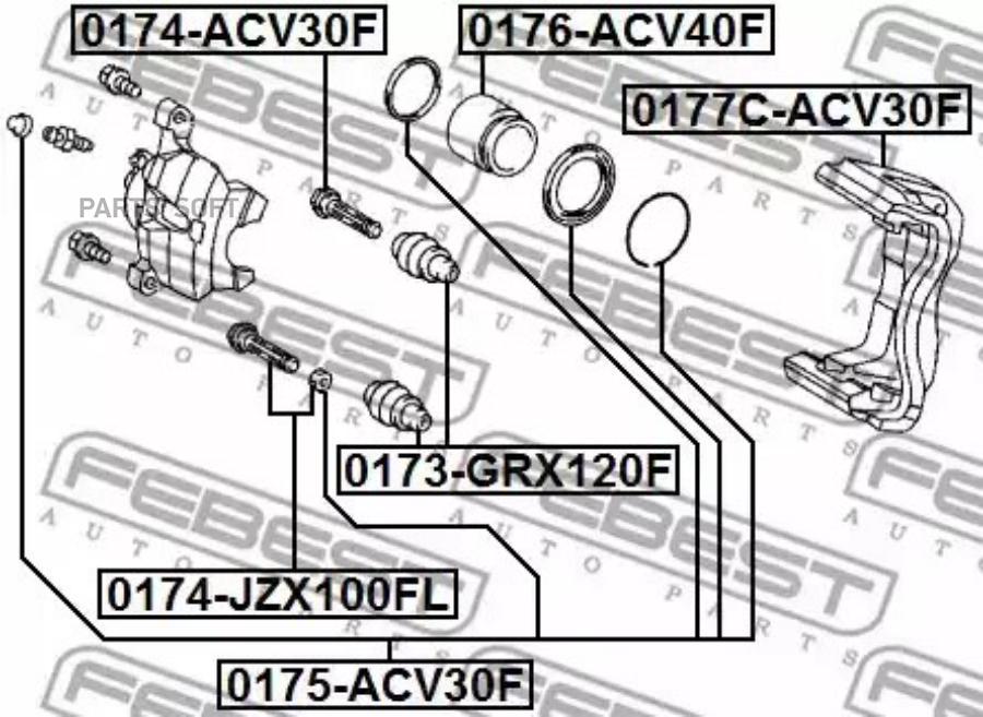 

Скоба передн суппорта toyota camry 2001-2006 0177c-acv30f