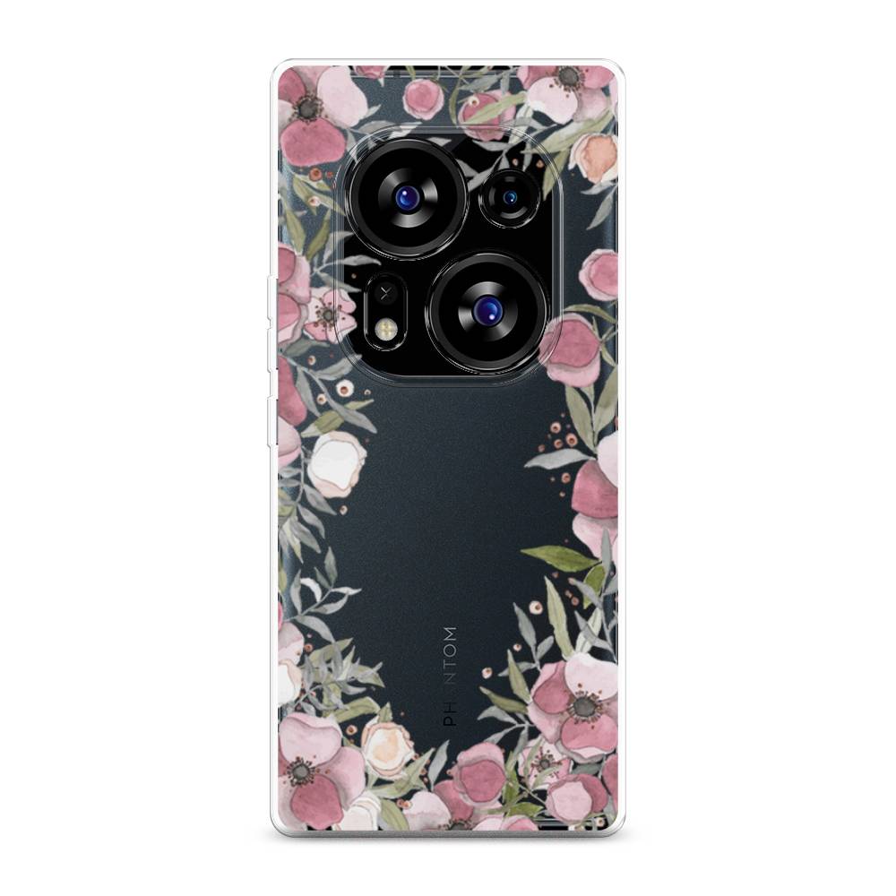 

Чехол Awog на Tecno Phantom X2"Розовая цветочная рамка", Розовый;зеленый, 303350-8