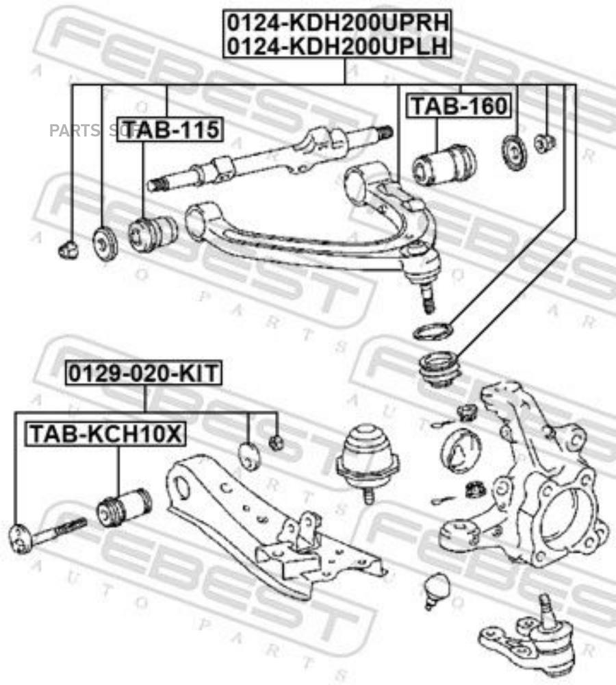

Рычаг верхн левый toyota hiace 05-14 0124-kdh200uplh