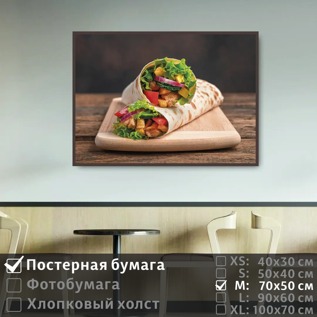 

Постер на стену ПолиЦентр Шаурма для кафе 70х50 см, ШаурмаДляКафе