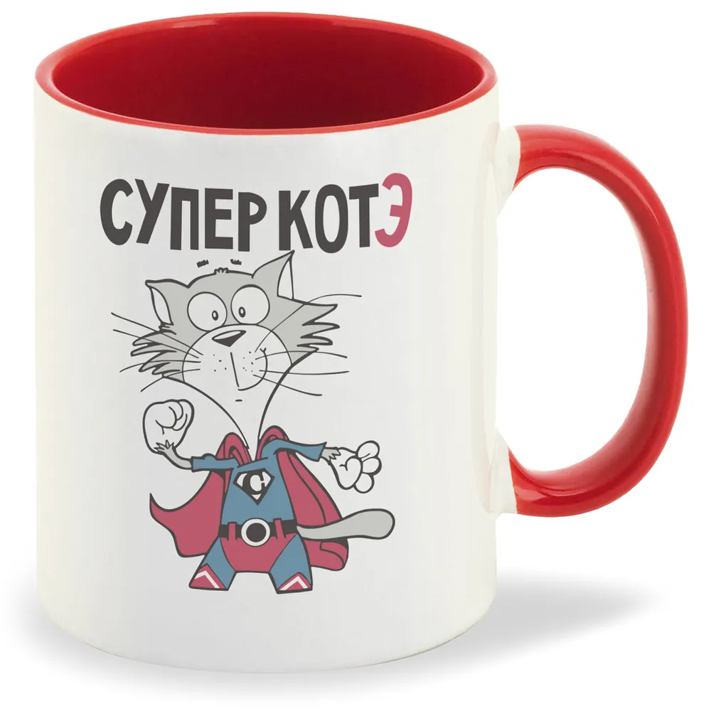 

Кружка CoolPodarok Прикол Супер котэ