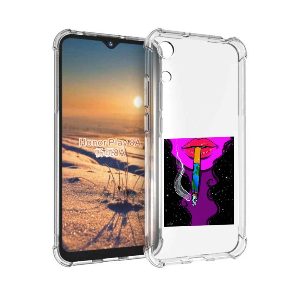 

Чехол бампер MyPads девушка курит землю женский для Honor 8A, Прозрачный, Tocco
