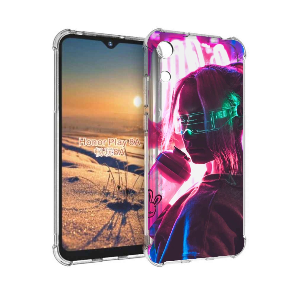 

Чехол бампер MyPads девушка неоновый фон женский для Honor 8A, Прозрачный, Tocco