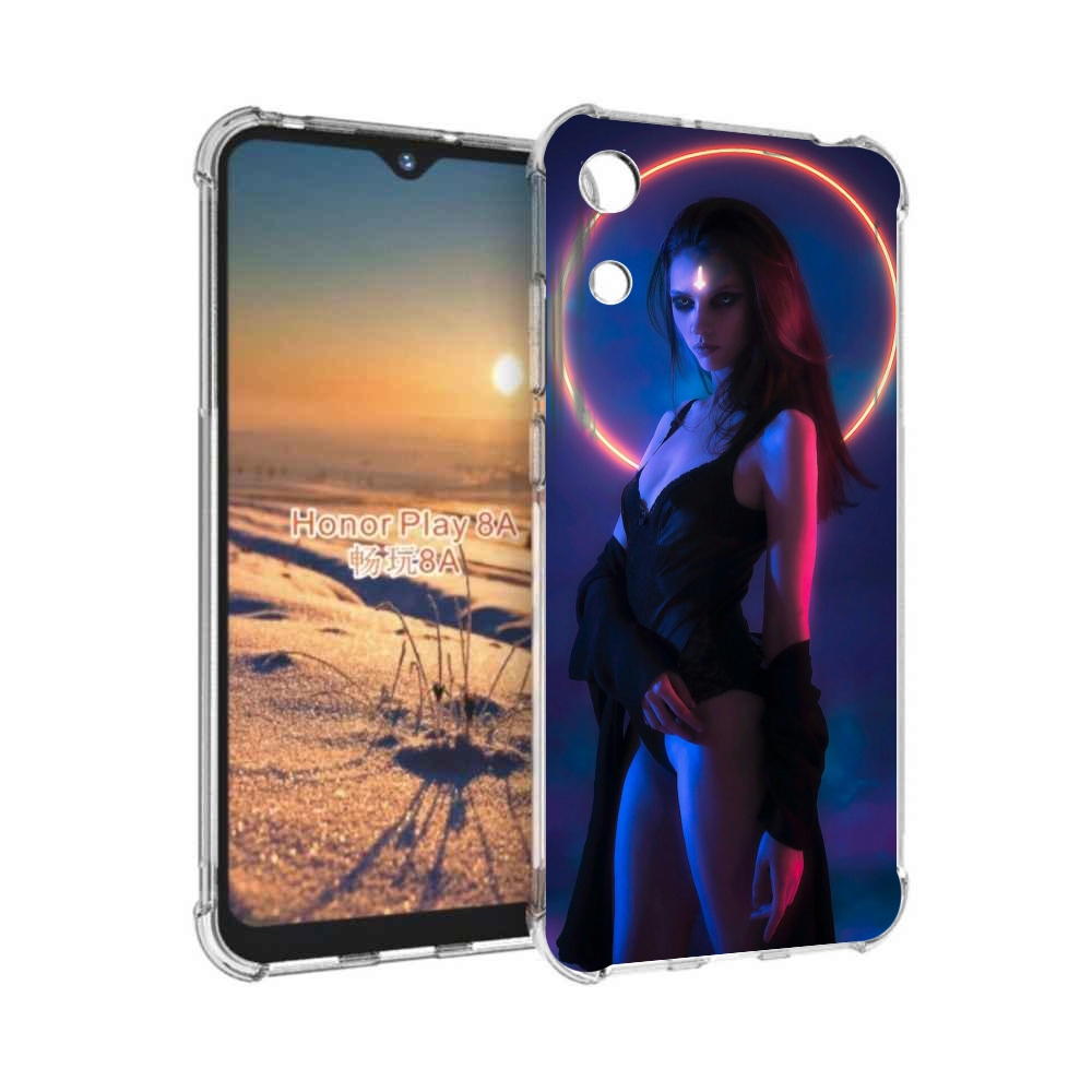 

Чехол бампер MyPads девушка с неоновым кругом женский для Honor, Прозрачный, Tocco