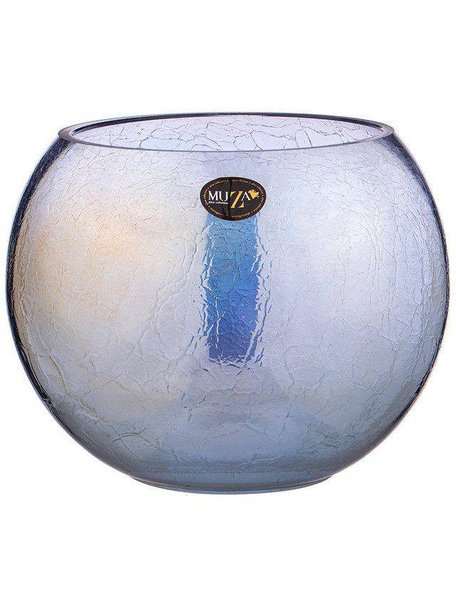 

Ваза для цветов декоративная Cracle Blue 18x16 см 380-639