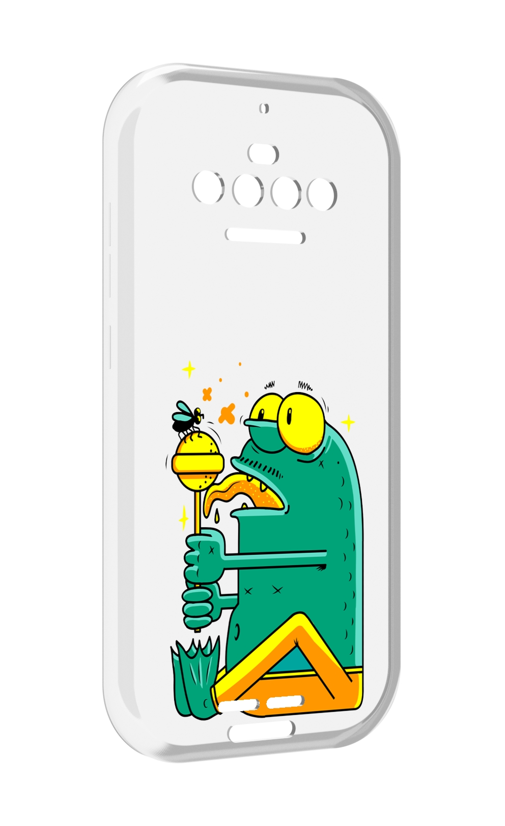 

Чехол MyPads Зеленая лягушка с чупа чупсом для Oukitel F150 R2022, Прозрачный, Tocco