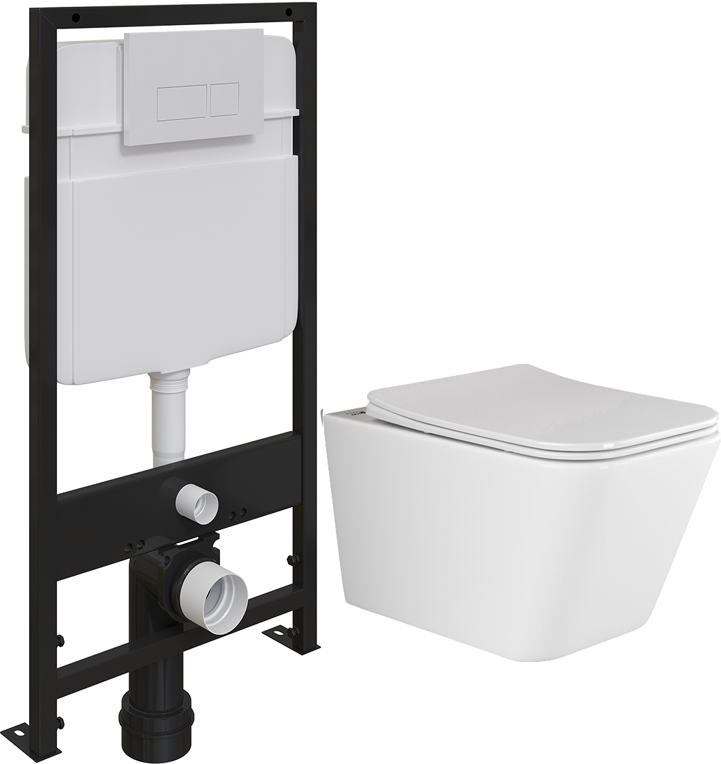 

Комплект Унитаз подвесной Ceramica Nova Metric CN3007 безободковый, с микролифтом + Систем, Nova Metric CN3007 кнопка смыва 0042 белая матовая