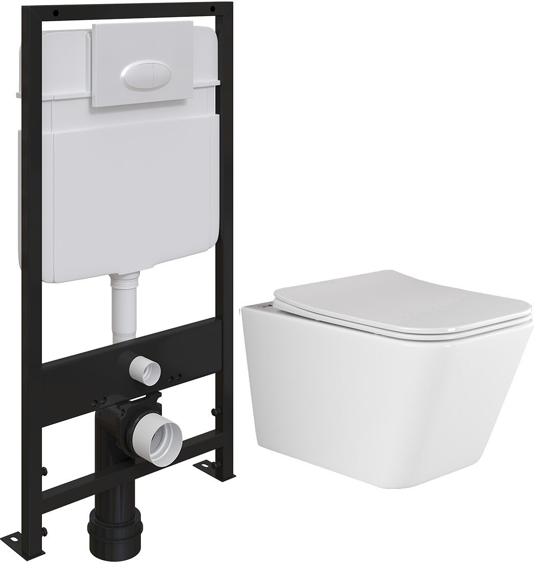 

Комплект Унитаз подвесной Ceramica Nova Metric CN3007 безободковый, с микролифтом + Систем, Nova Metric CN3007 кнопка смыва 0052 белая матовая