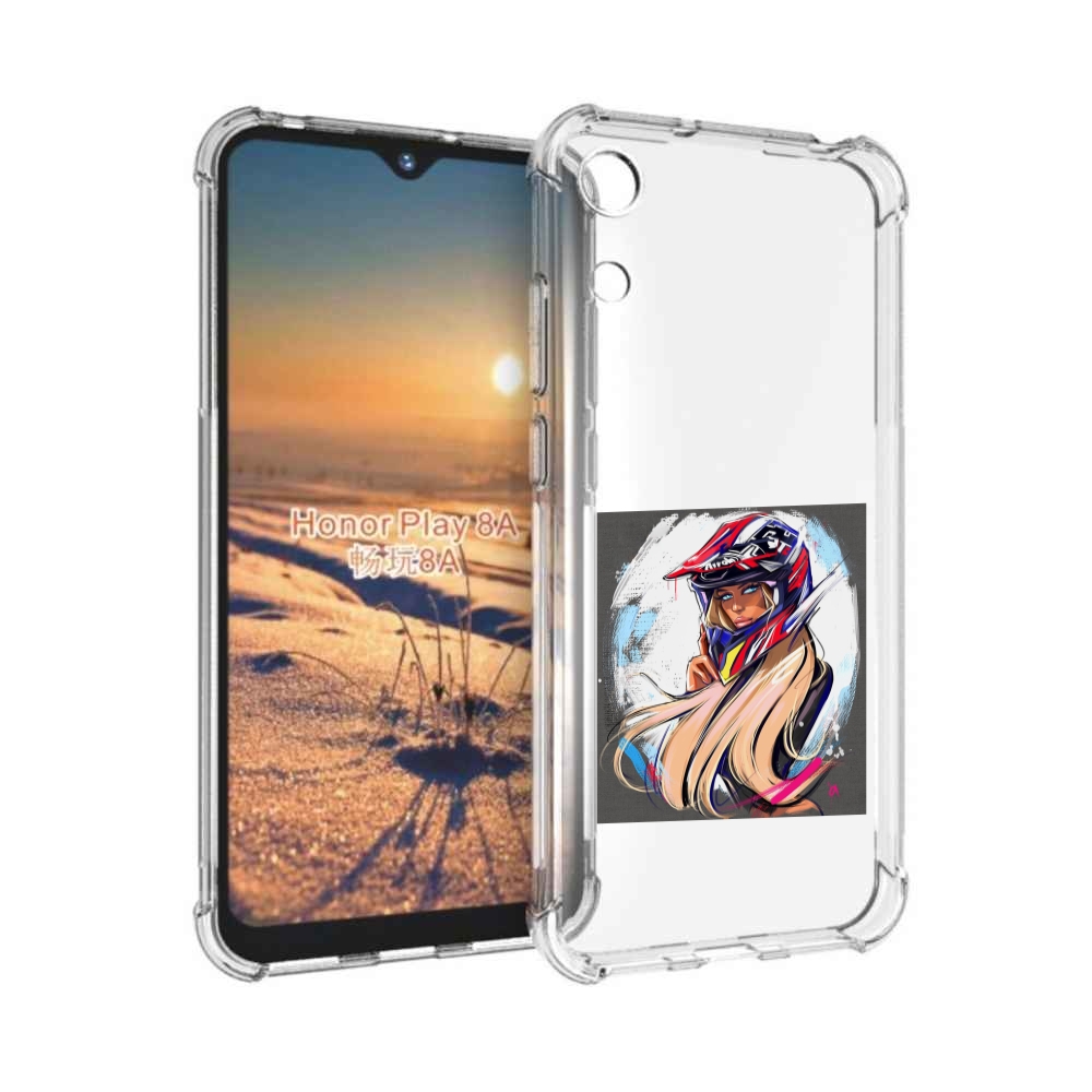 

Чехол бампер MyPads девушка-в-шлеме для Honor 8A, Прозрачный, Tocco