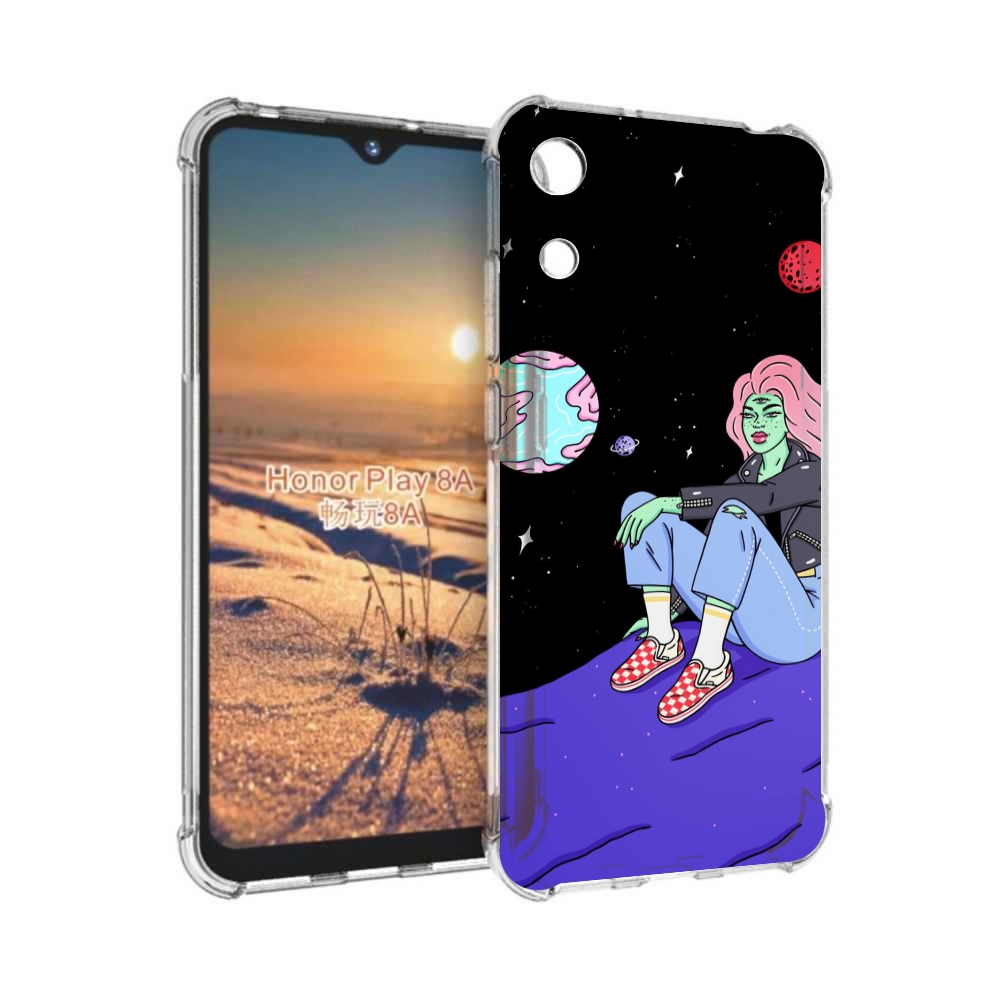 

Чехол бампер MyPads девушка-на-луне-мультик для Honor 8A, Прозрачный, Tocco