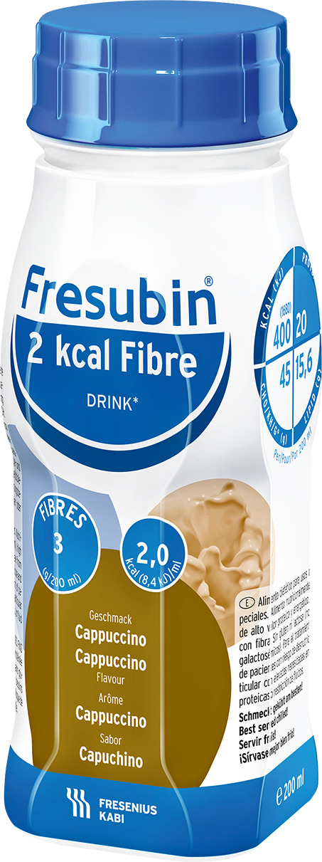 Купить Fresubin, Фрезубин напиток 2 ккал с пищевыми волокнами 200 мл 1 флакон капучино, Fresenius Kabi