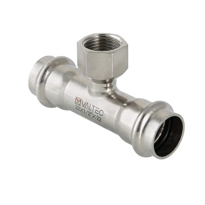 

Тройник Valtec VTi.932.I.540454 DN54, 1/2", в/р, Серебристый