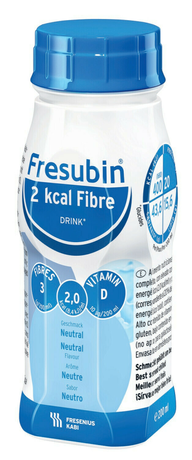 Купить Fresubin, Фрезубин напиток 2 ккал с пищевыми волокнами 200 мл 1 флакон вкус нейтральный, Fresenius Kabi
