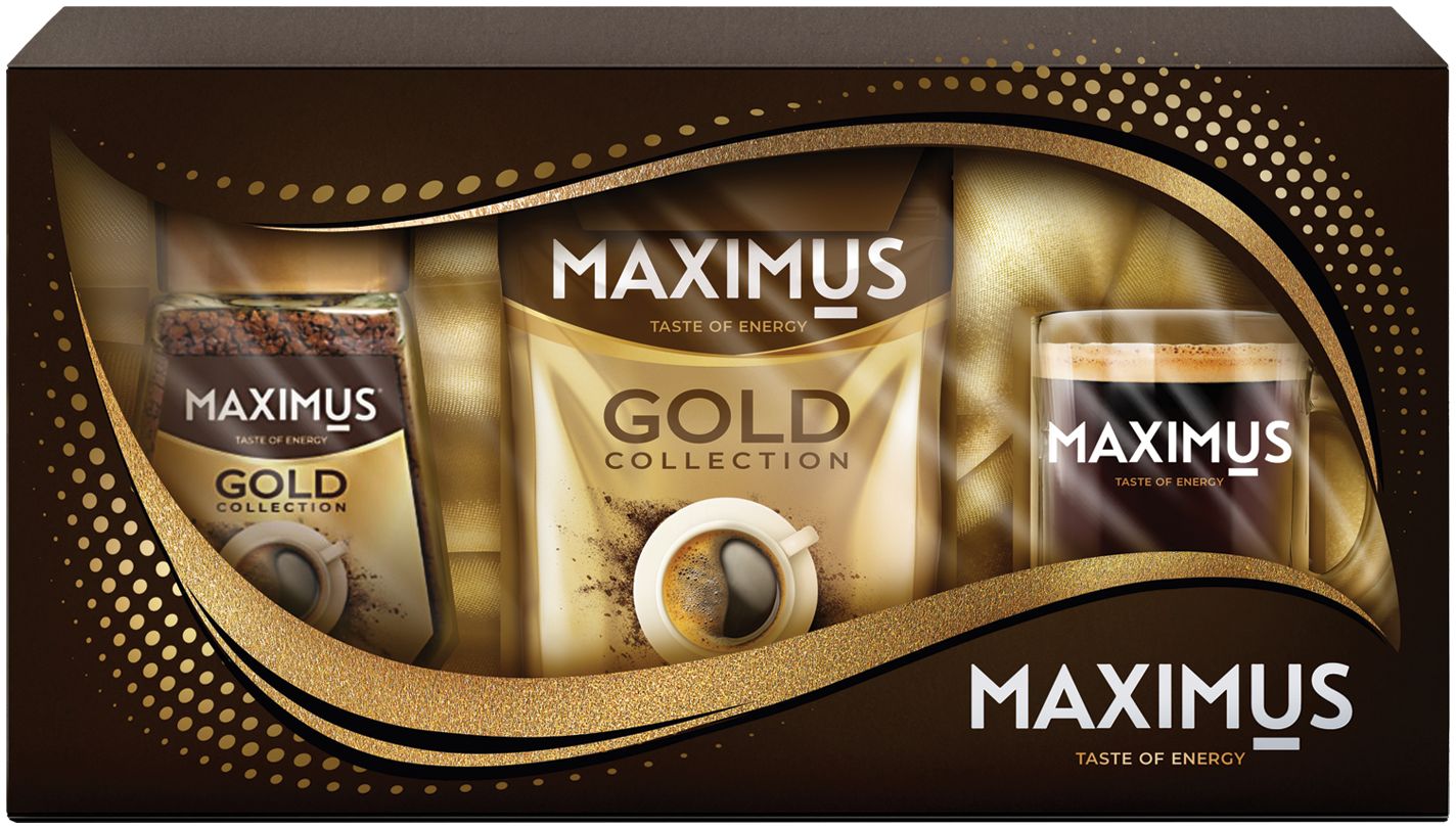 

Подарочный набор кофе ТМ Maximus Gold Collection с кружкой, 320 мл, Набор кофе ТМ Gold Collection с кружкой