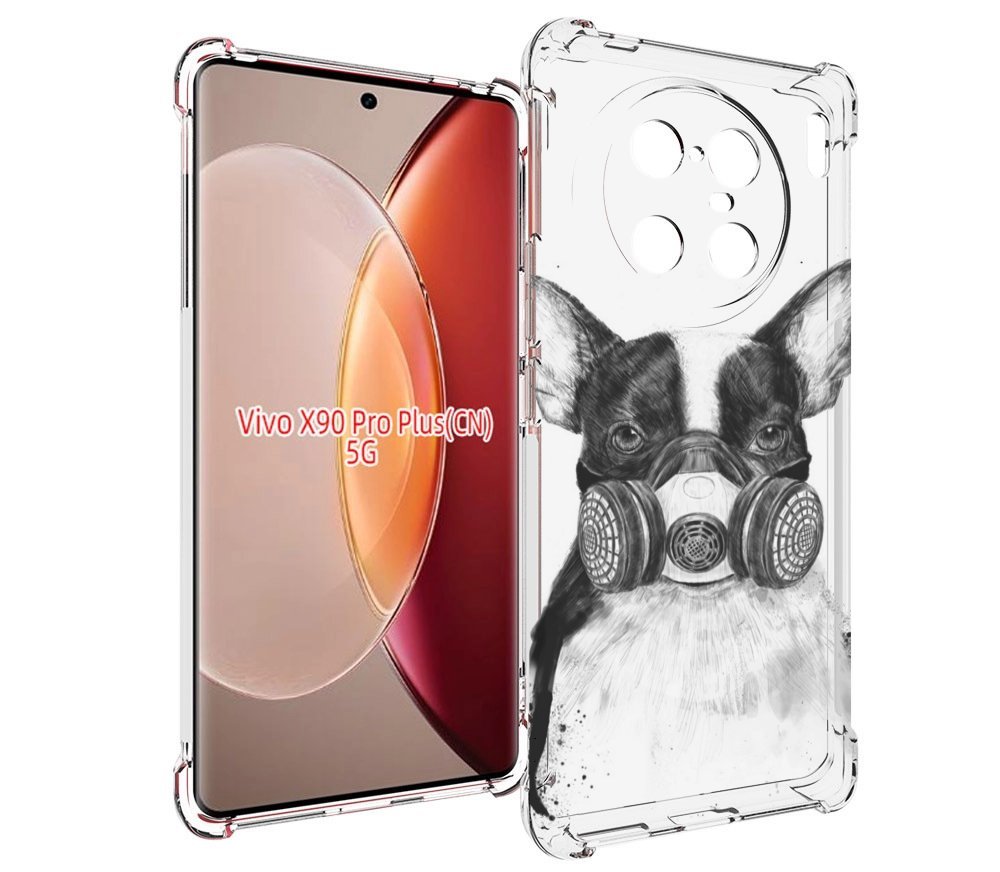 

Чехол MyPads Французский бульдог для Vivo X90 Pro Plus, Прозрачный, Tocco