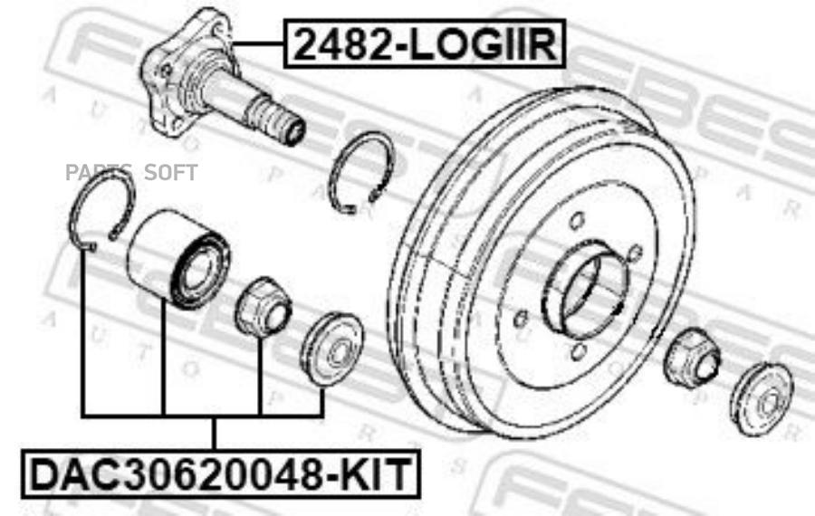 Задняя Цапфа Febest 2482-LOGIIR 5208₽