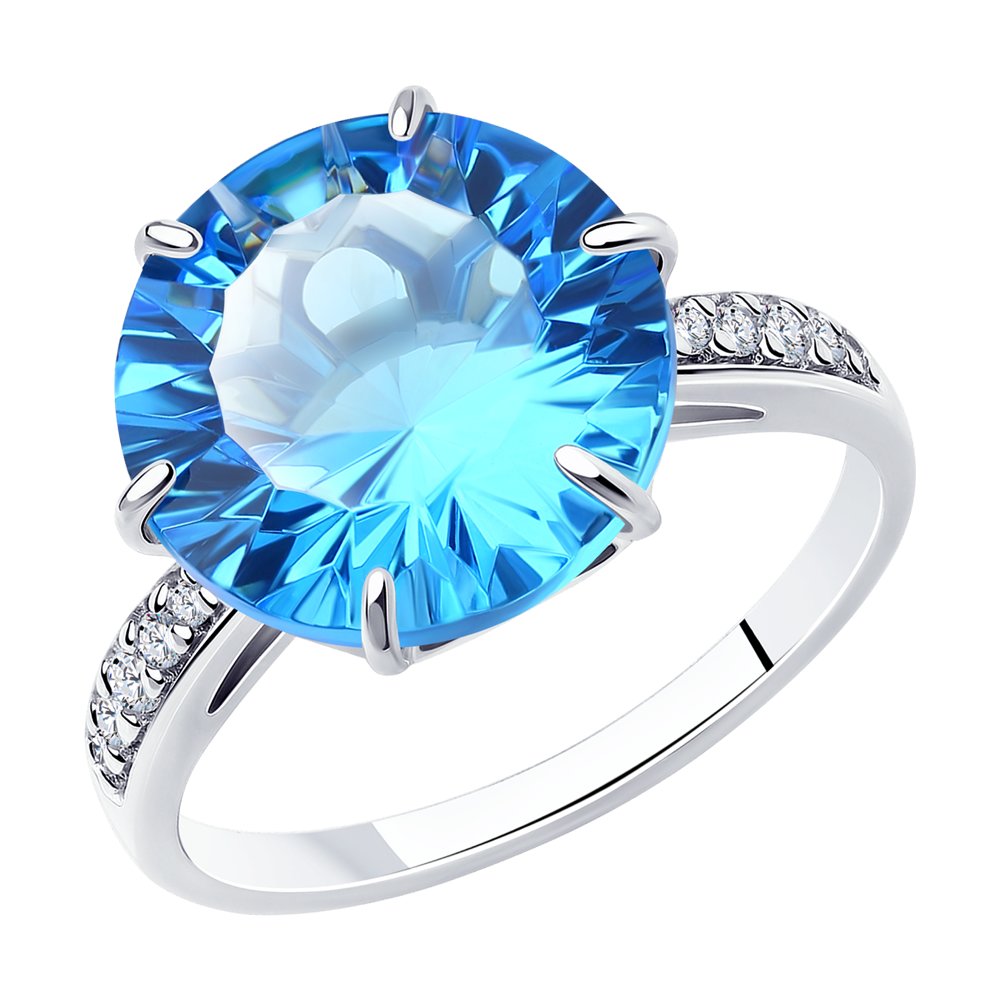 

Кольцо из серебра с фианитом/стеклом р. 19.5 Diamant 94-110-00995-1, 94-110-00995-1