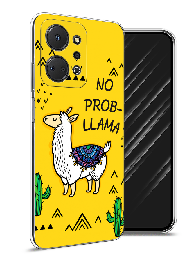 

Чехол Awog на Honor X7A "No probLLama", Желтый;черный;синий, 6120650-2