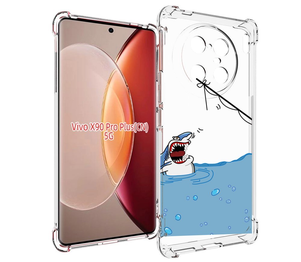 

Чехол MyPads акула-рисунок для Vivo X90 Pro Plus, Прозрачный, Tocco