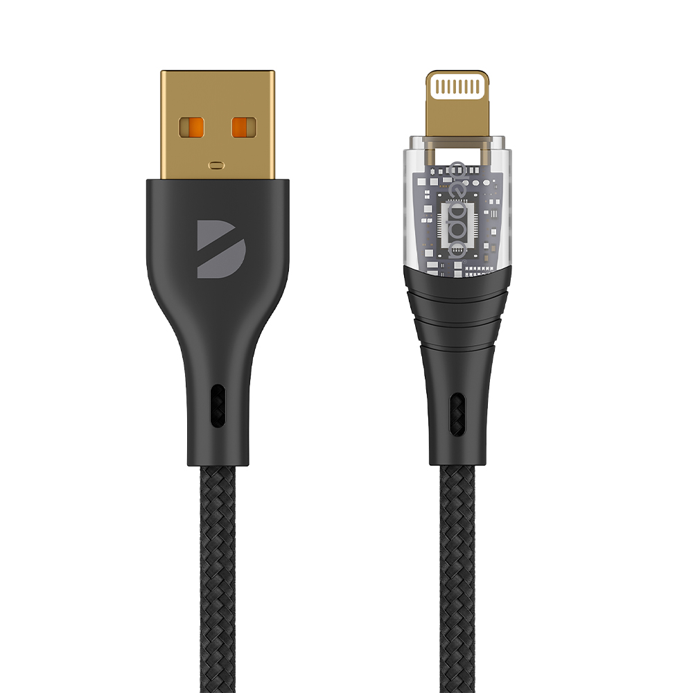 Кабель Lightning-USB Deppa 72501 1 м прозрачный, черный