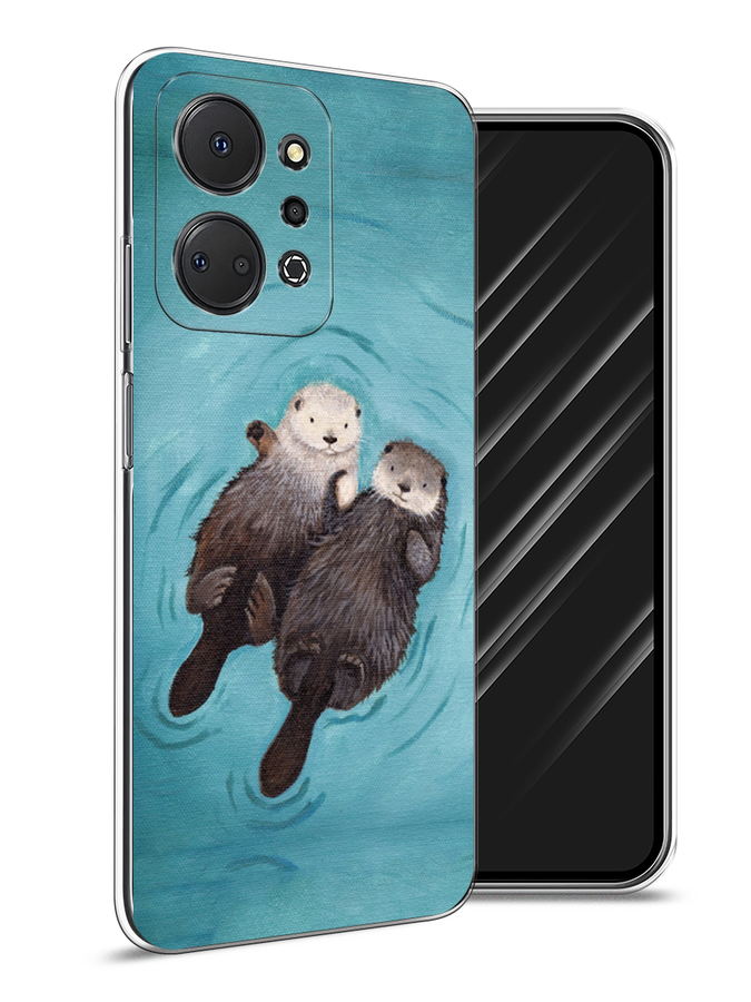 

Чехол Awog на Honor X7A "Парочка бобров", Голубой, 6120650-10