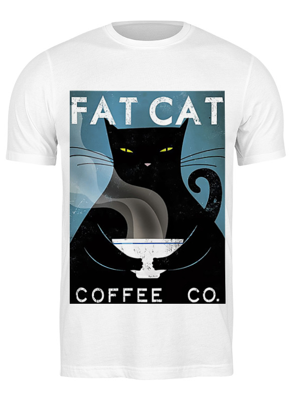 

Футболка мужская Printio Fat cat белая XL, Белый, Fat cat