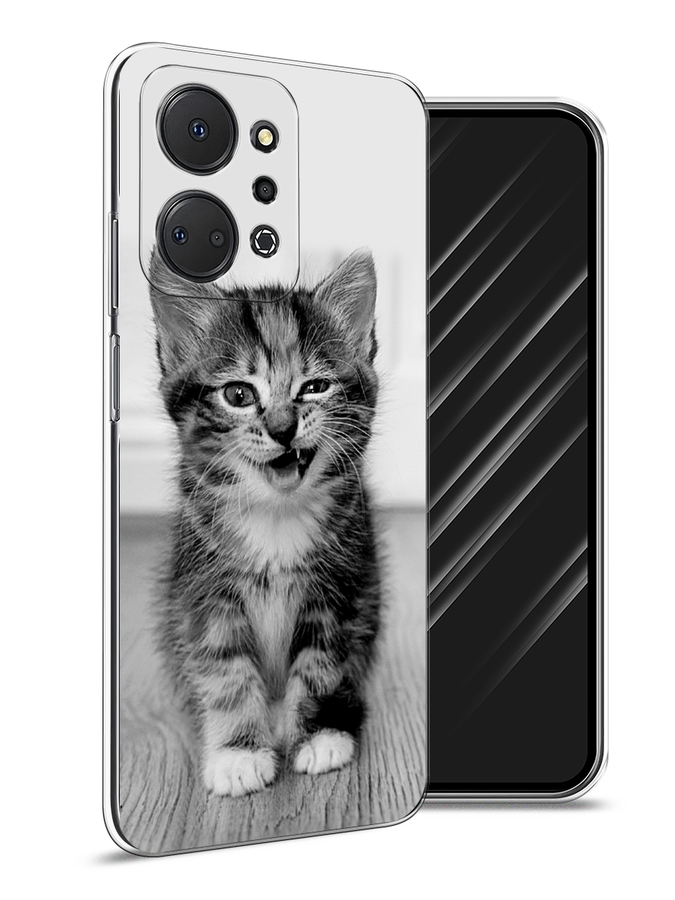 

Чехол Awog на Honor X7A "Подмигивающий котенок", Черный;серый, 6120650-1