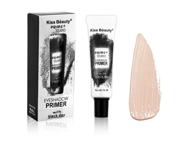 фото Праймер для век под тени kiss beauty prime+studio eyeshadow with black day, 12 мл