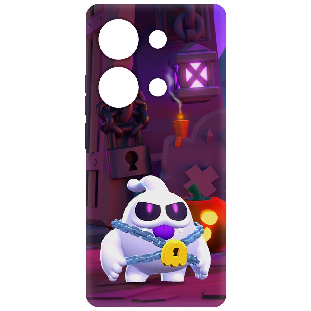 

Чехол-накладка Krutoff Soft Case Brawl Stars - Призрак Скуик для Poco M6 Pro 4G, Черный