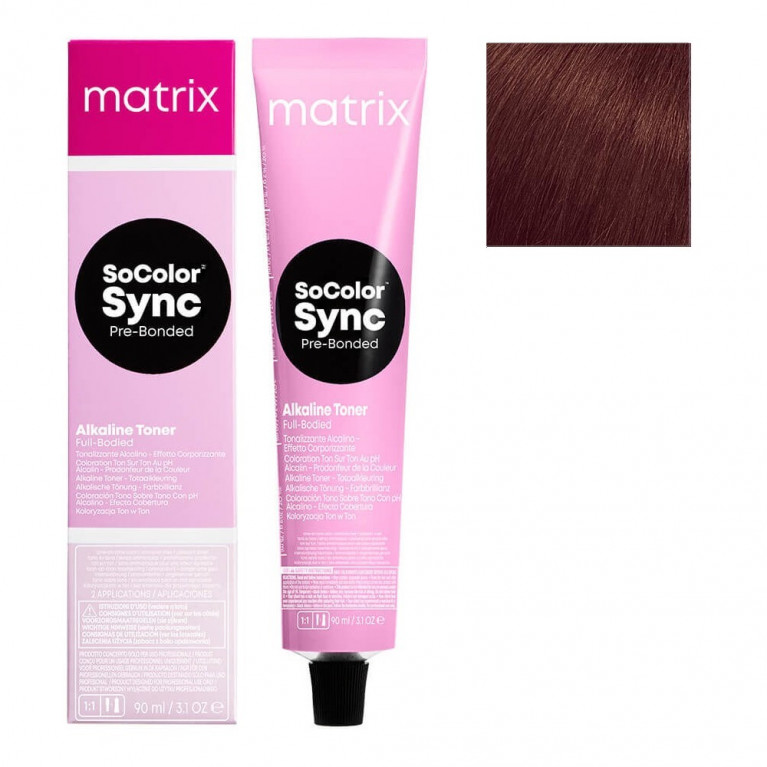 Краска для волос Matrix Color Sync 5Wn светлый шатен теплый натуральный 90 мл matrix 5va краситель для волос тон в тон светлый шатен перламутрово пепельный socolor sync 90 мл
